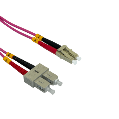 LK - JF4LC1. LSZH 1mt LC-SC OM4 MultiModo MM Duplex Jumper Fibra 50 ...